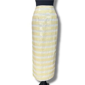 ASOS Edition Sequin Striped Skirt Size 2 Cream Women’s Buttermilk